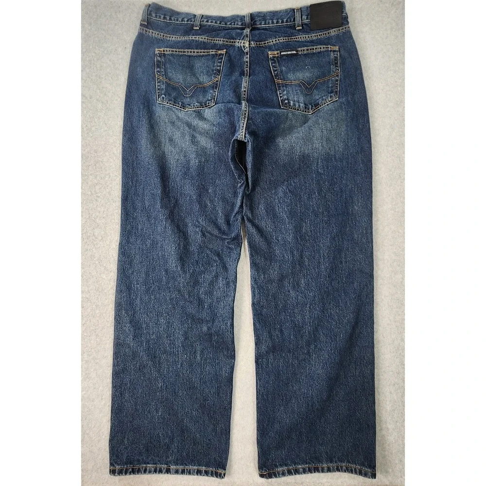 Harley Davidson Motorcycle Jeans Mens 42x32‎ Blue Medium Wash Biker Cotton Denim